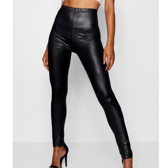 Boohoo Pants - Tall Wet Look Leggings